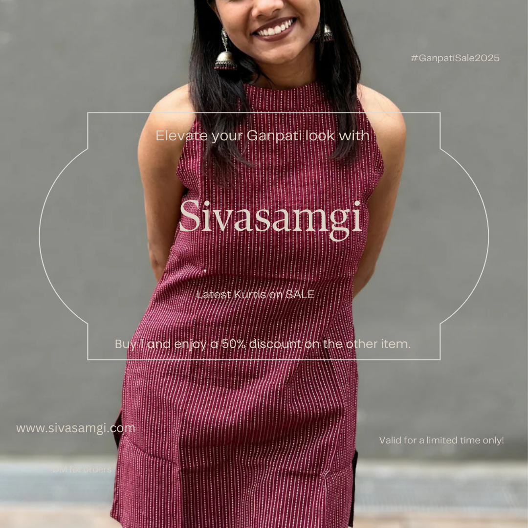 Sleeveless Short Kurtis Perfect for Ganpati Chaturthi Celebrations - Sivasamgi