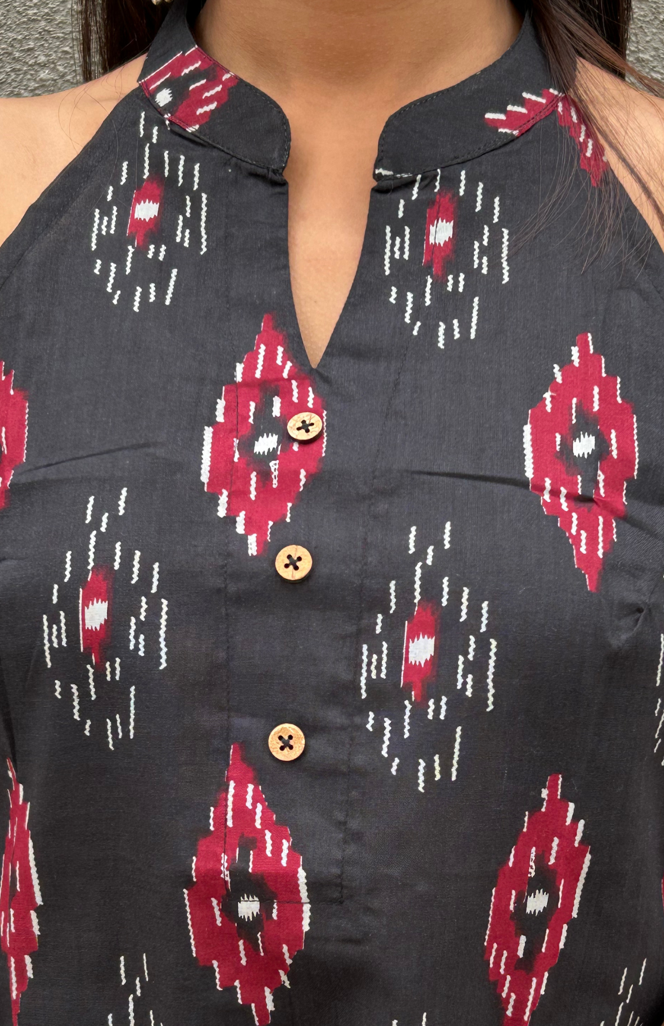 Mandarin Collar Cotton Top