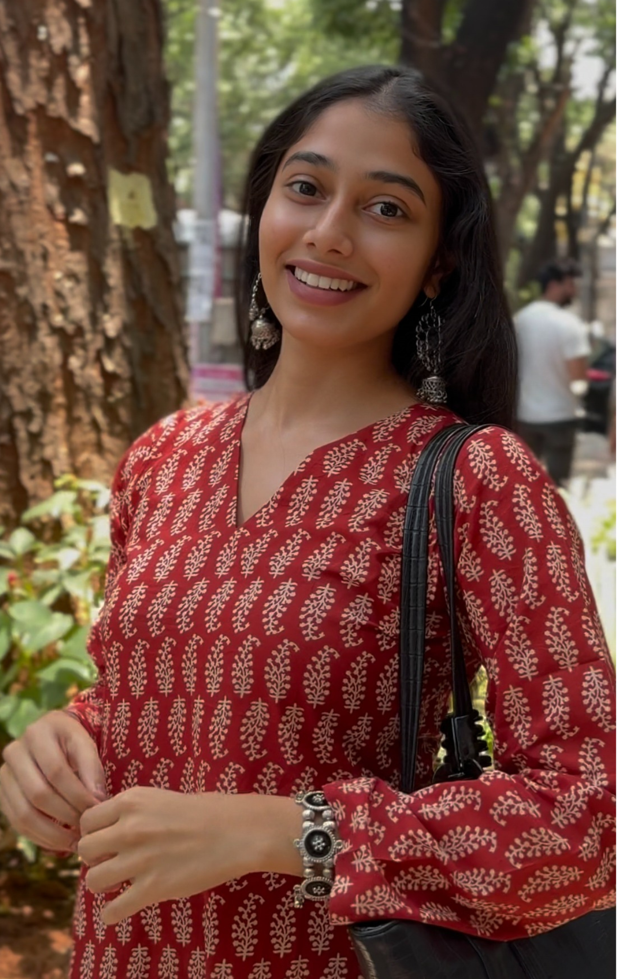 V Neck Maroon Color Leaf Print Cotton Short Kurti