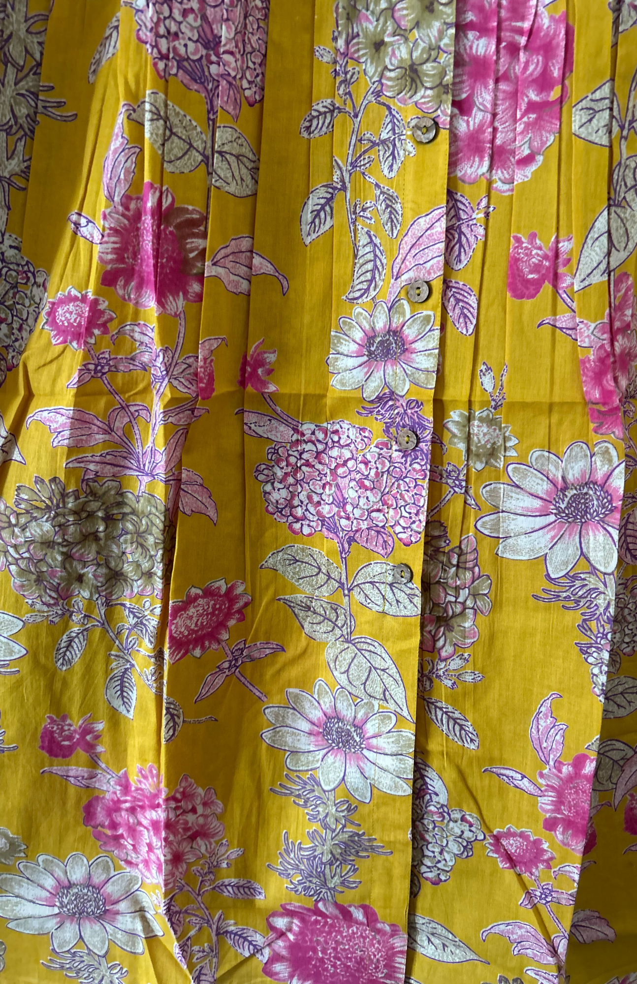 mustard pleated floral kurti