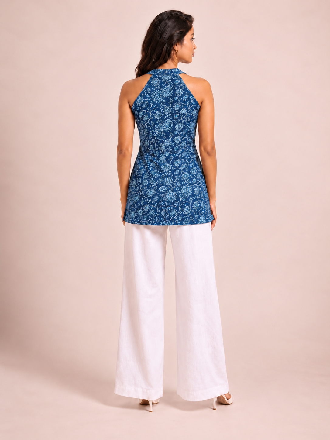 Blue Floral Halter Top