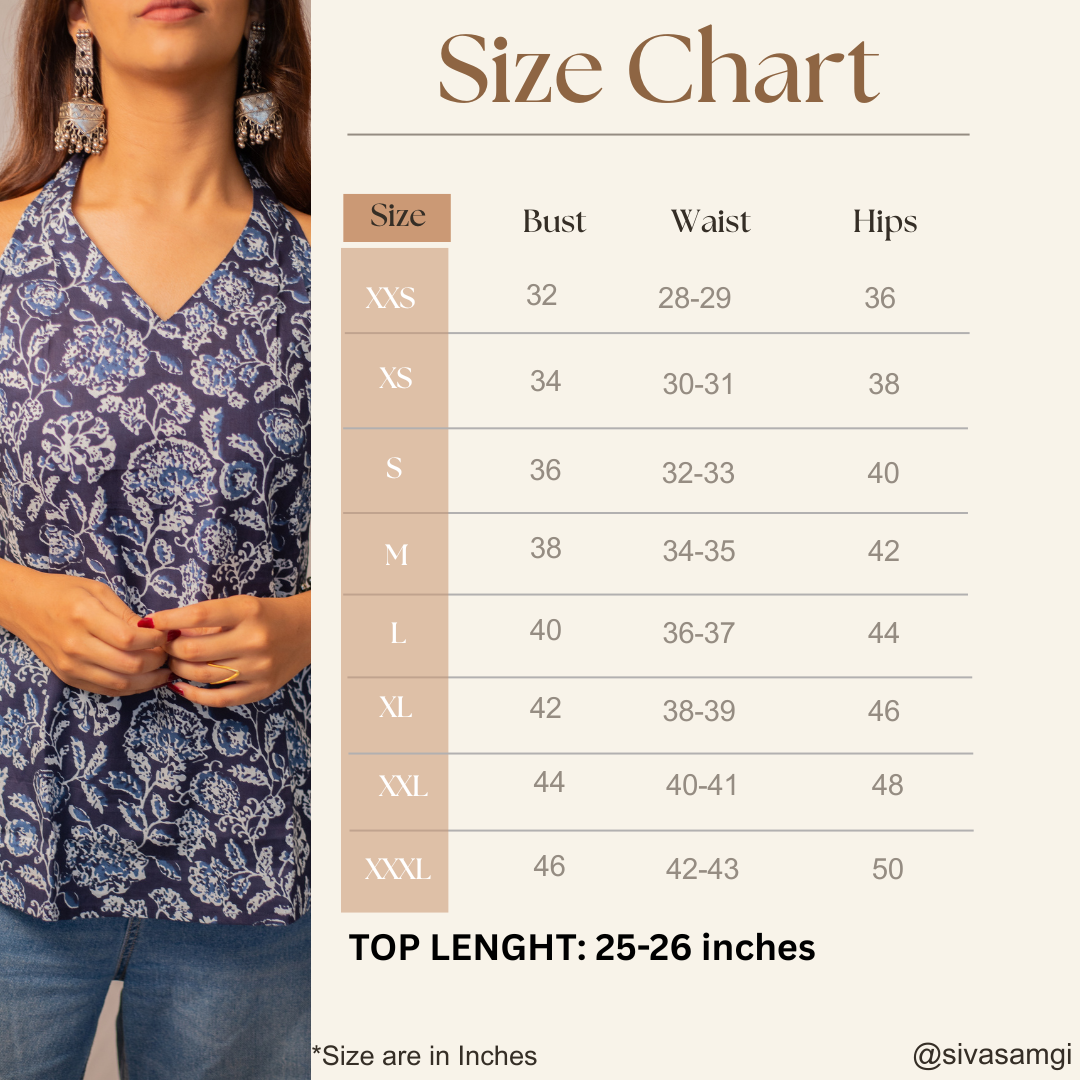 Sivasamgi Size Chart Top