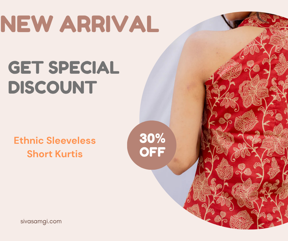 Where to Buy Ethnic sleeveless short kurti online: Explore Modern Kurti Styles by Sivasamgi