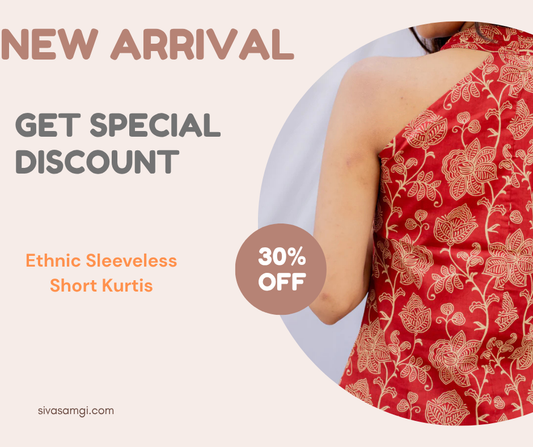 Where to Buy Ethnic sleeveless short kurti online: Explore Modern Kurti Styles by Sivasamgi