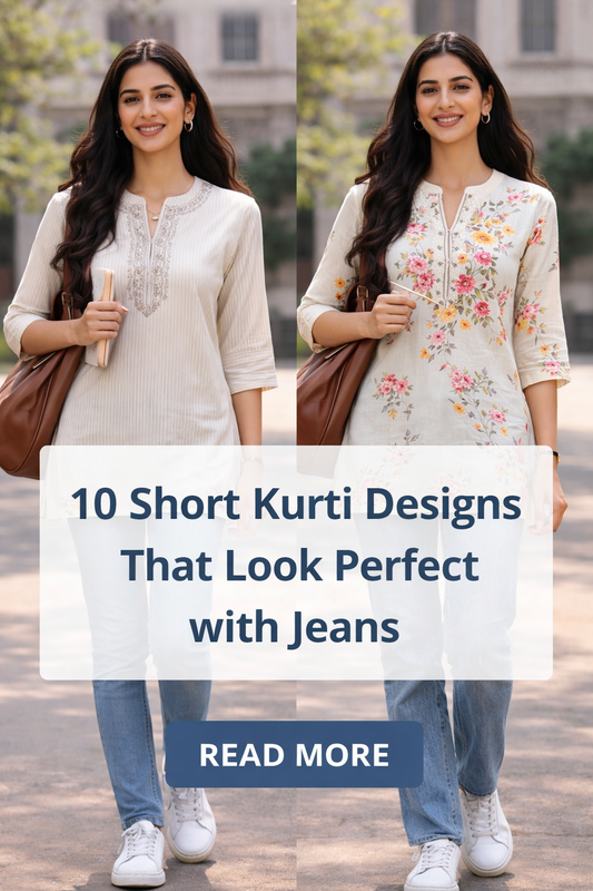 short kurti designs that look perfect with jeans