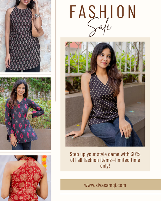 Buy Short Sleeveless Kurtis Online: Best Diwali & Casual Looks : Sivasamgi