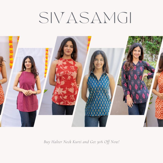 Buy Halter Neck kurtis Online in Pune| Festive Ethnic wear: Sivasamgi