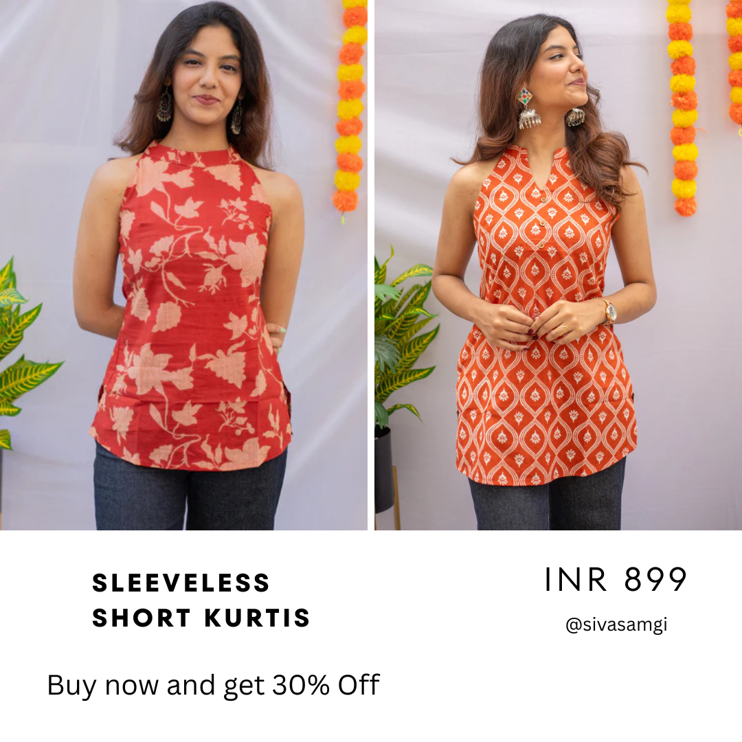 Where to Buy Sleeveless short Kurtis Design For Palazzo Online in Pune: Sivasamgi