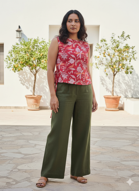 Rani Pink Boat Neck Short Top