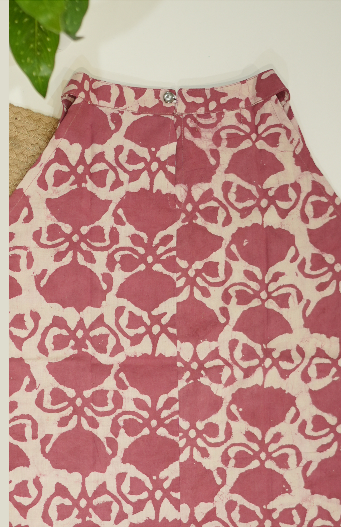 Rosewood Essence Hand Block Halter Neck Short Kurti