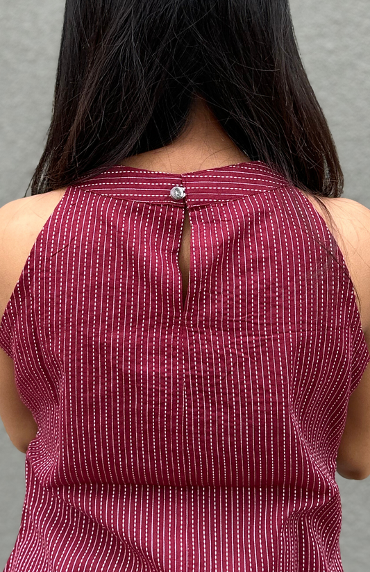 Dark Maroon Short Kurti
