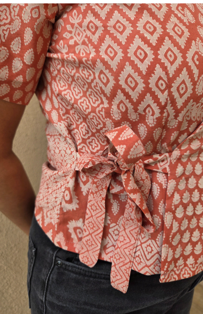 Peach Wrap top