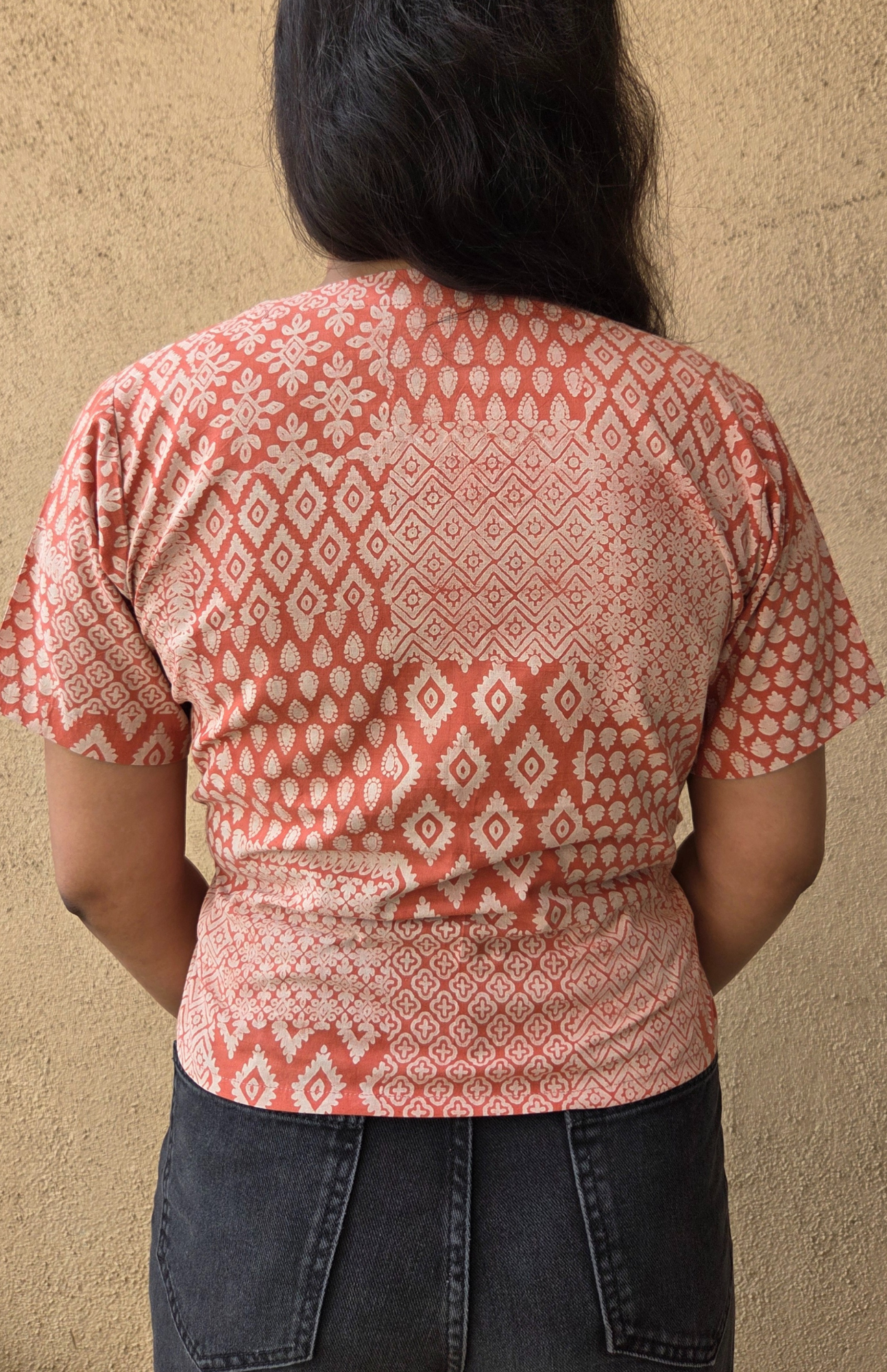 Hand Block Print Wrap Top