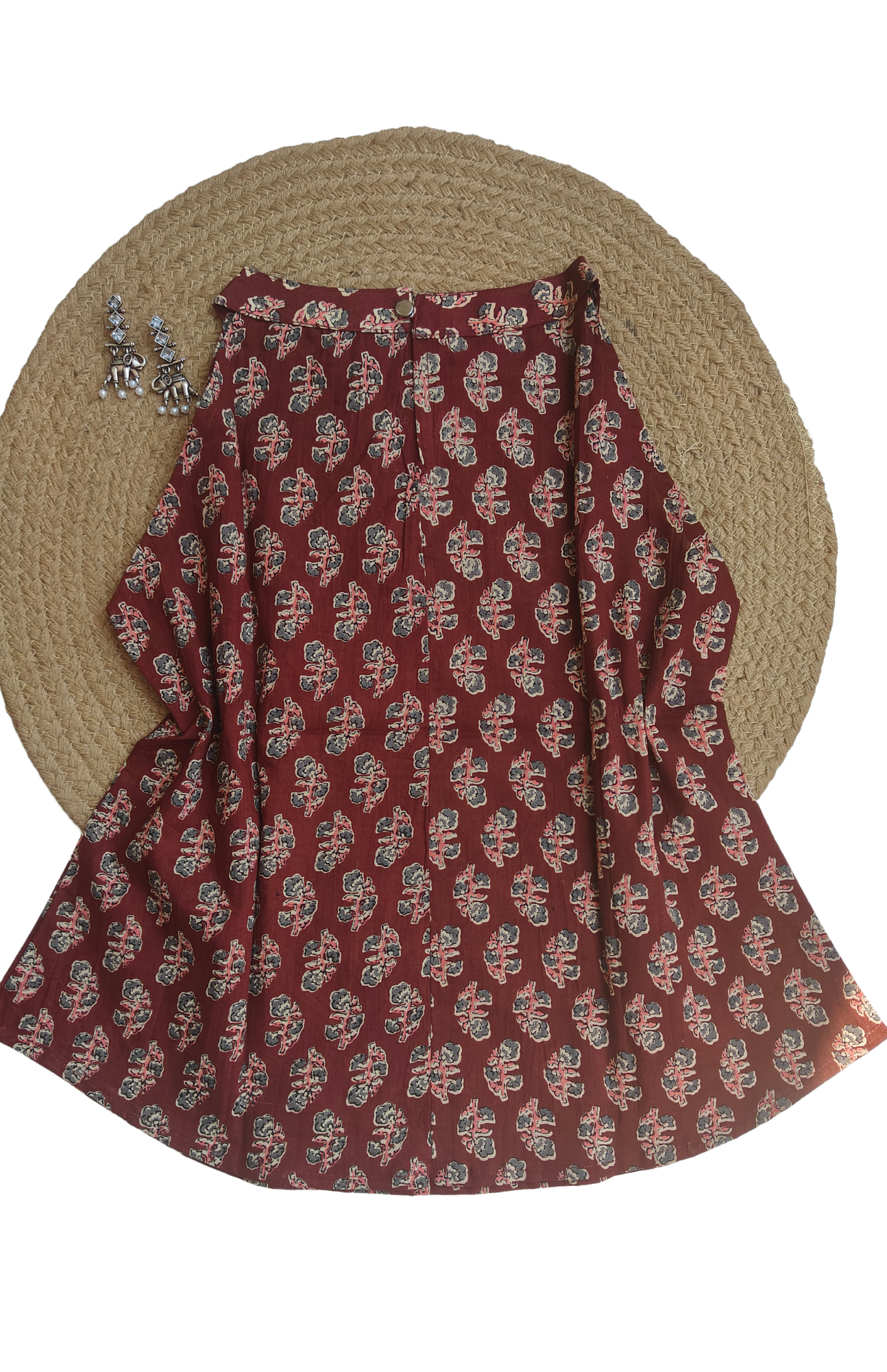 Earthen Grace Ajrakh Print Halter Neck Short Top