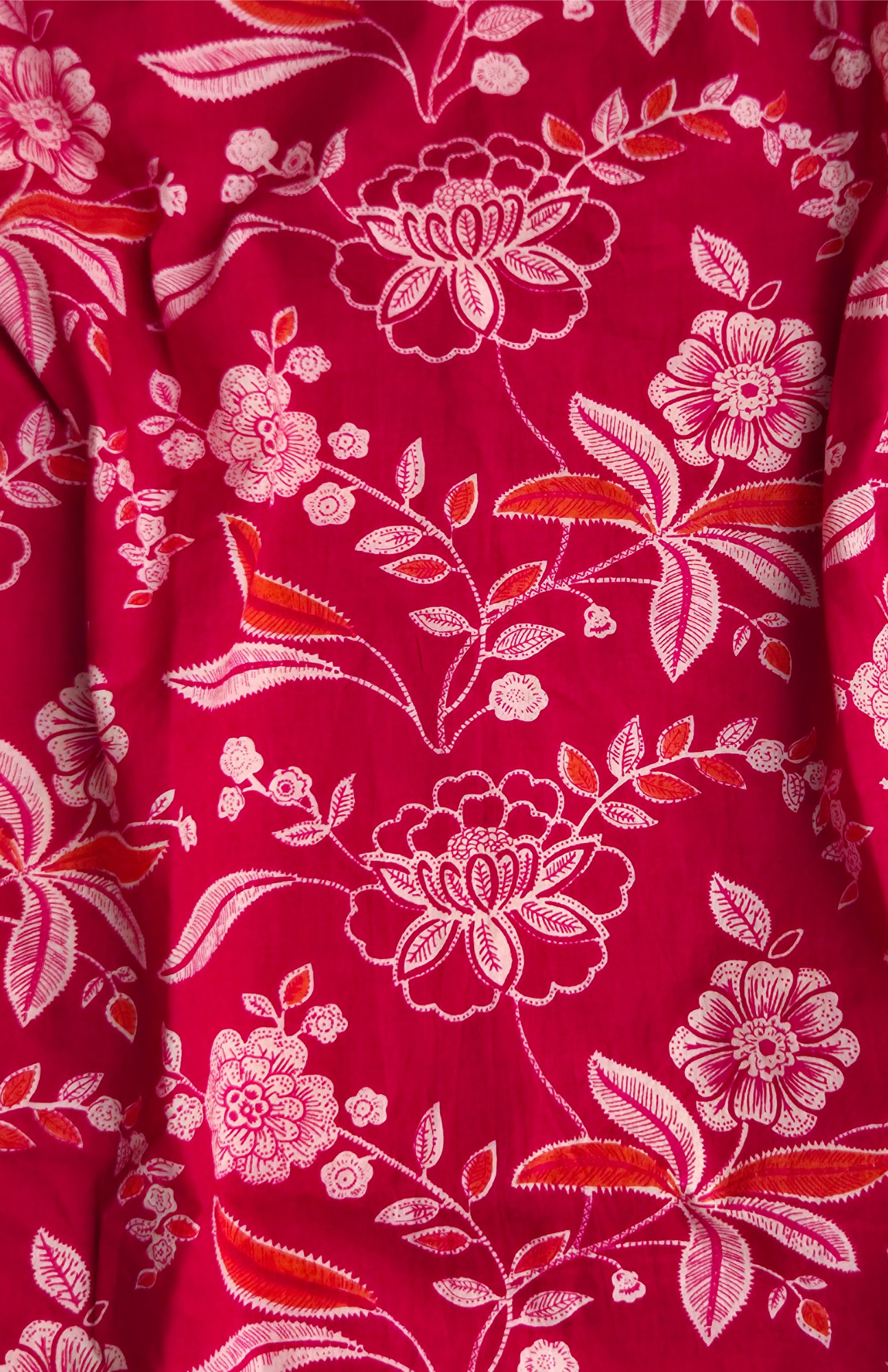 Pink Floral Cotton Halter Neck Short Kurti