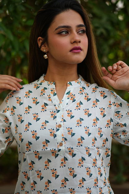White Short Kurti Top