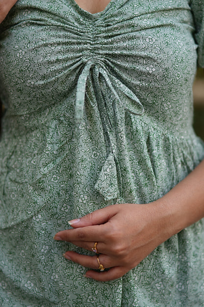 Sea Green Draw String Tunic Top