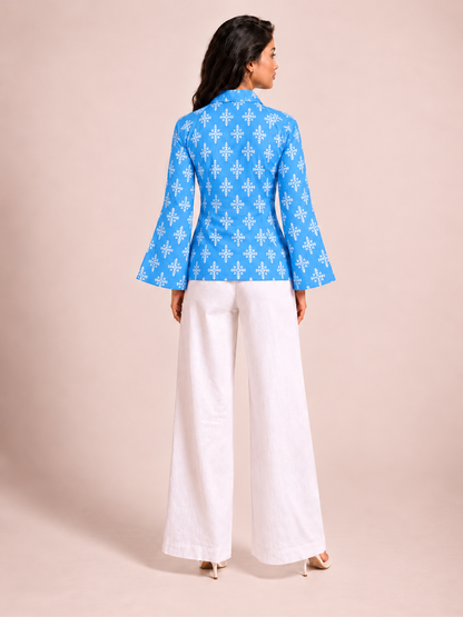 Sky Geometric Bell Top