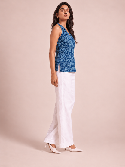 Blue Floral Halter Top