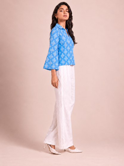 Sky Geometric Bell Top
