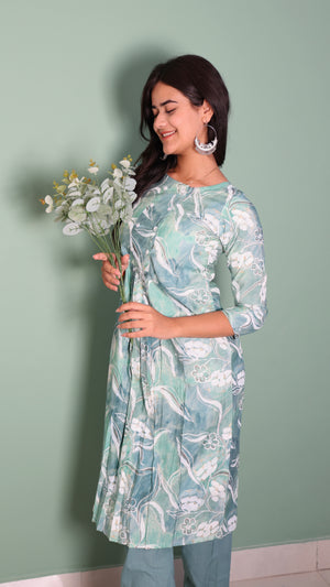 Turquoise Glam A-Line Kurta