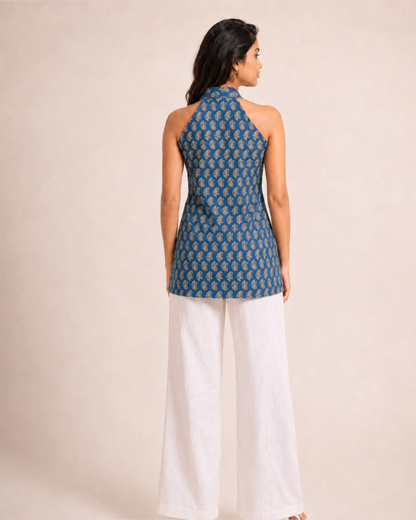 Ink Blue Ajrakh Print Shirt