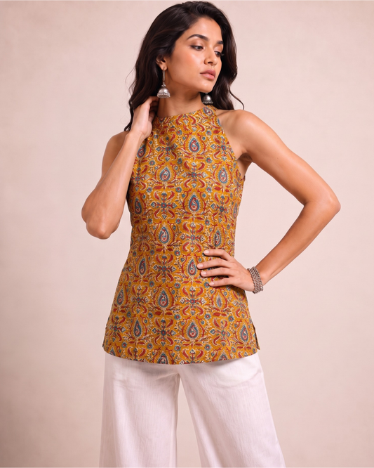 Kalamkari Halter Neck Top