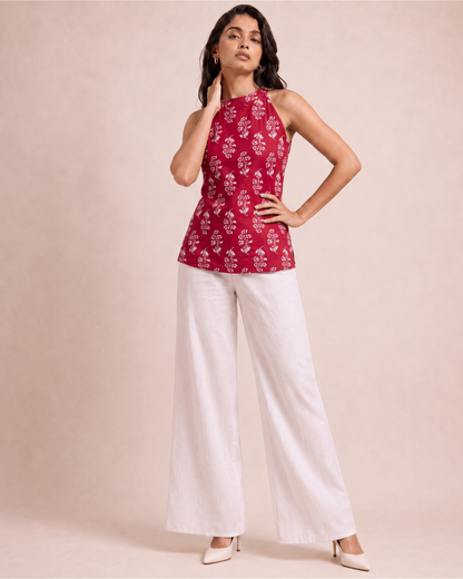 Maroon Causal Wear Top
