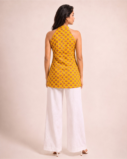 Mustard Yellow Short Kurti