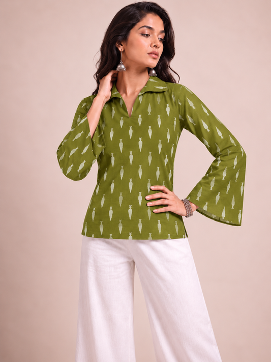 Olive Leaf Bell Top