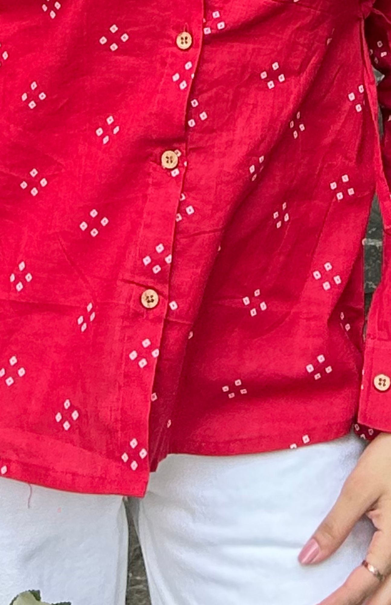 Red Bandhani Print Shirt 