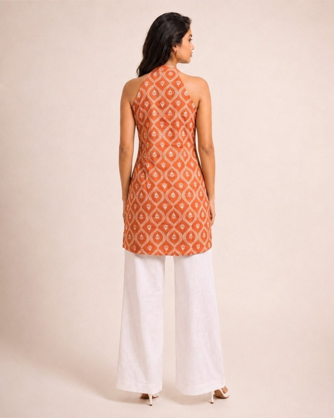 RustHalterNeckShortKurti