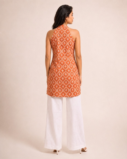 RustHalterNeckShortKurti