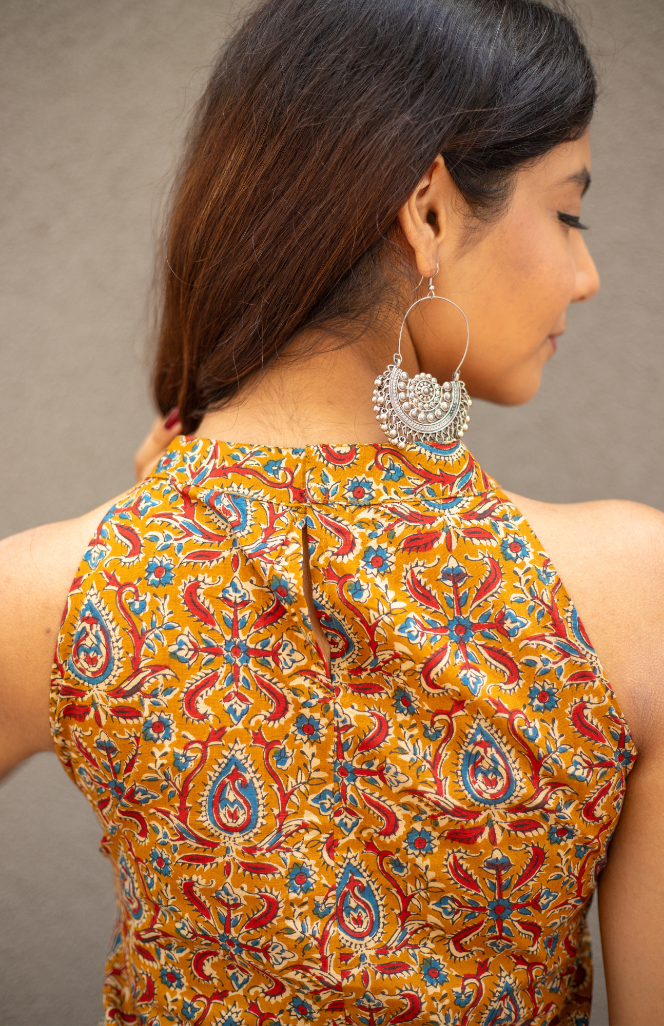 Jaipur Kalamkari Print Halter Neck Cotton Top 