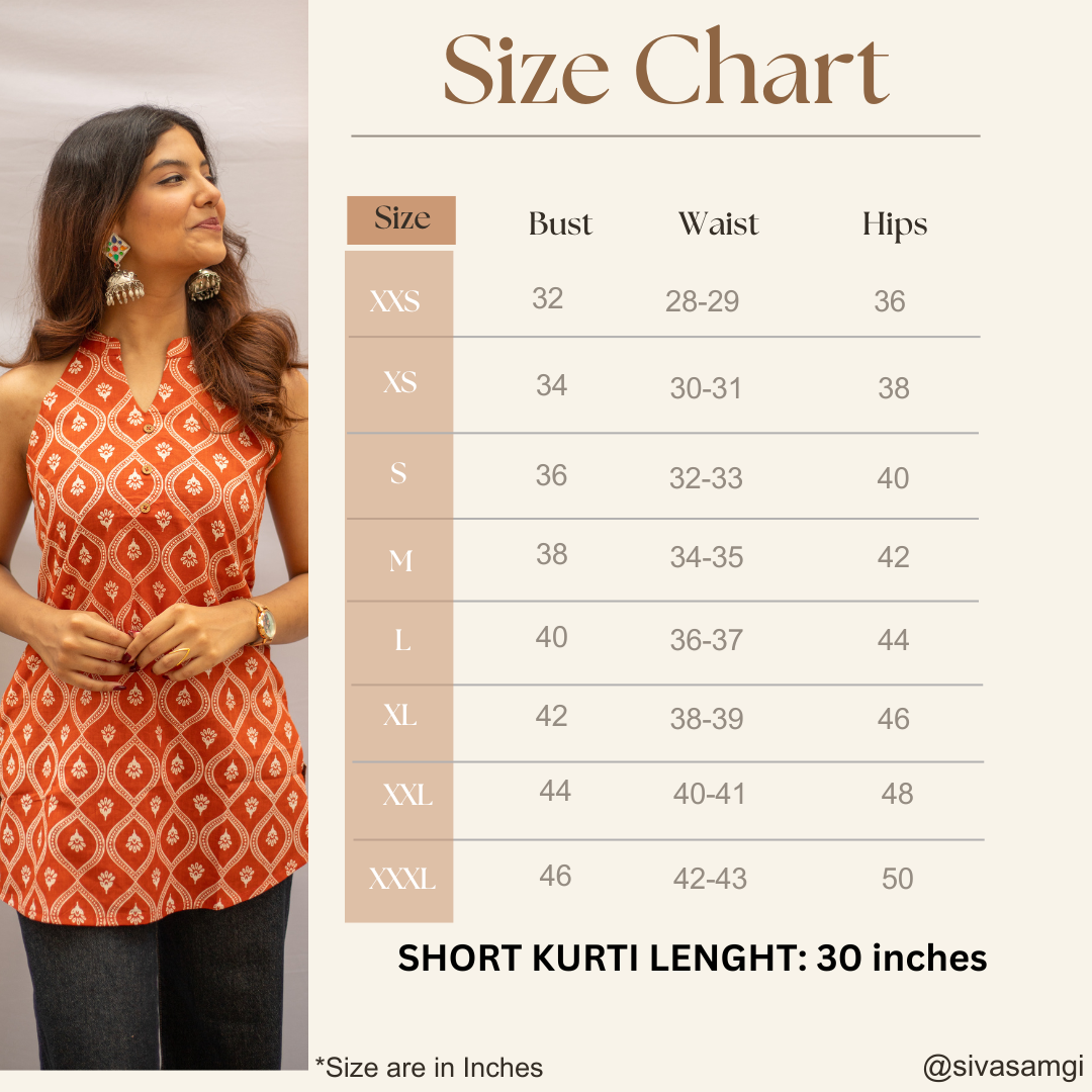 Mustard Yellow Sanganeri Print Short Kurti with Pocket