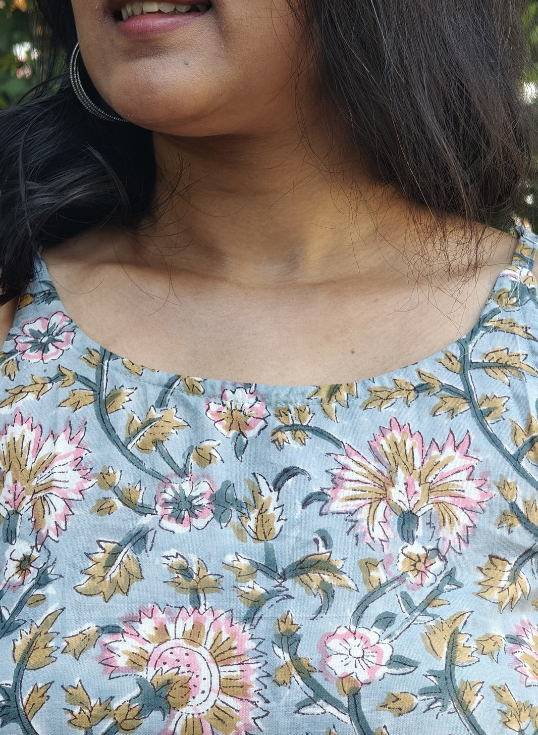 Grey Floral Printed Camisole Top